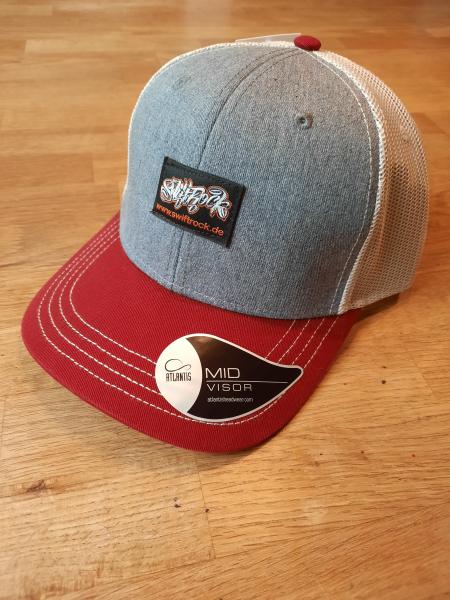 SR 3 Tone 6 Panel Label Cap Red Grey White